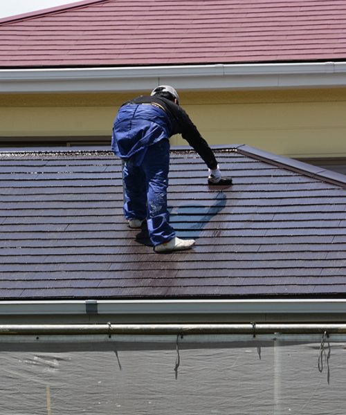 Painting house walls and roof
